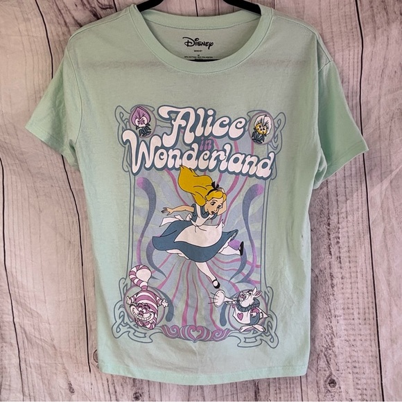 Disney Alice in Wonderland Graphic Tee Mint Green size medium - Picture 1 of 5